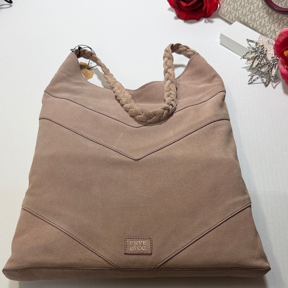 FRYE AND CO. Taupe Suede Shoulder Bag